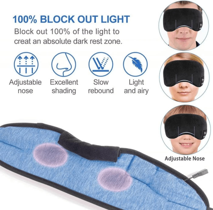 A-One Brand - Bluetooth Sovhörlurar - Sovmask - Svart