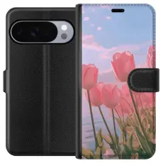 Gustaf - Pl&aring;nboksfodral till Google Pixel 10 Pro XL med Rosa Tulpaner