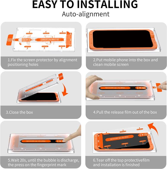 OEM - Auto Dust Removal Härdat Glas Skärmskydd iPhone 13 Pro Max