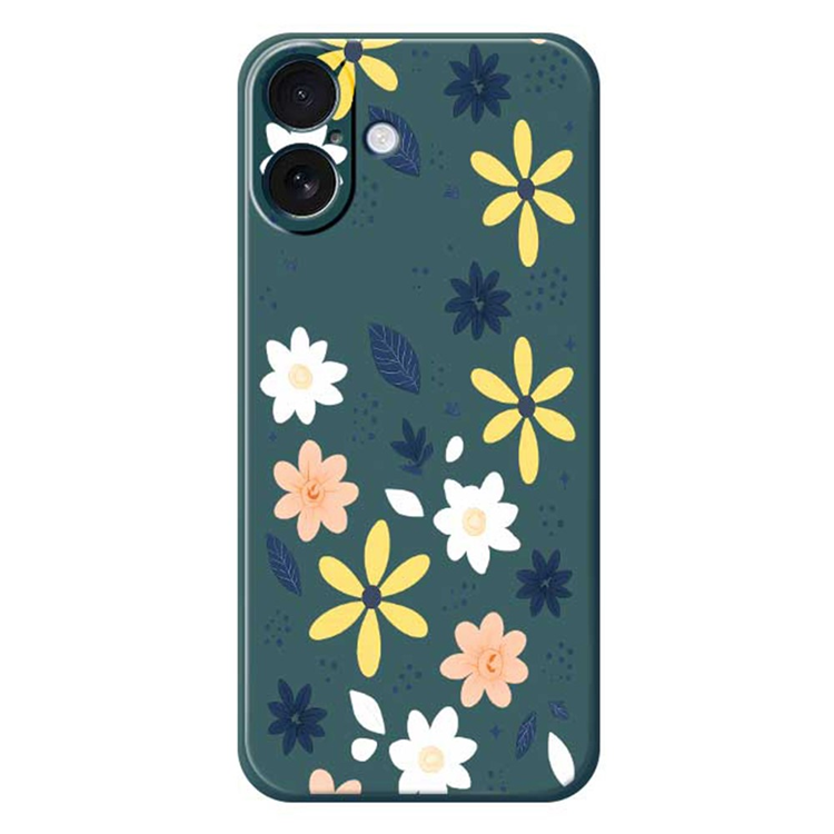 iPhone 17 Mobilskal Colorful Floral Blue Leaves TPU - Grön | 2353 | AlltMobil