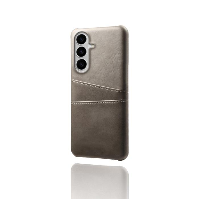 OEM - Mobilfodral för Samsung Galaxy S26 Plus Dubbel kortfack Konstläder + Hård PC Grå