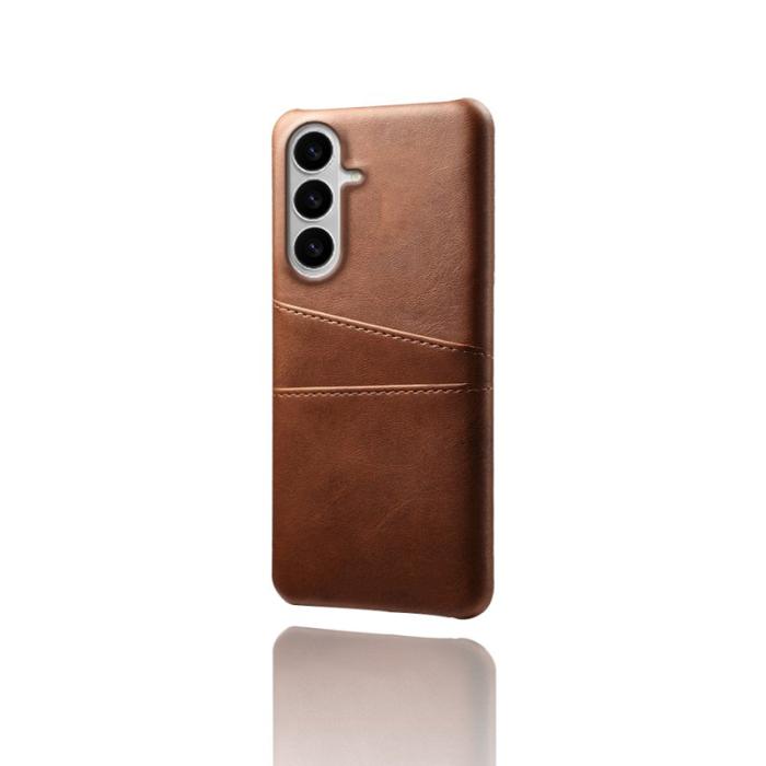 OEM - Mobilfodral för Samsung Galaxy S26 Plus Dubbel kortfack Konstläder + PC - Brun