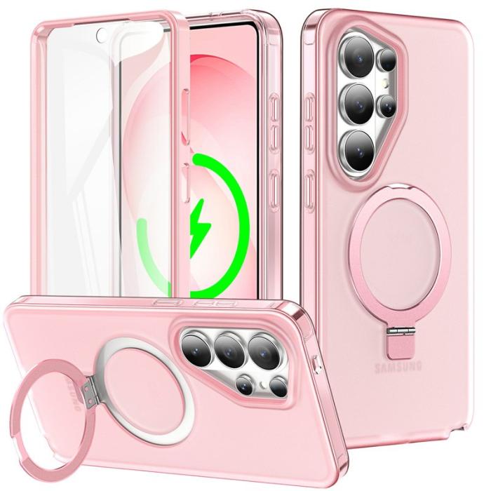 OEM - Mobilskal för Samsung Galaxy S26 Ultra Magnetiskt Kickstand TPU + PC - Rosa