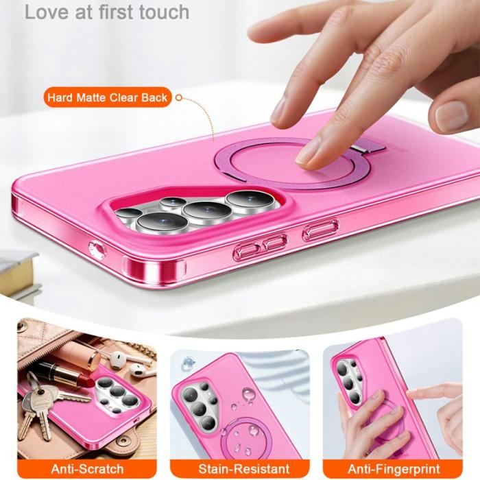OEM - Mobilskal för Samsung Galaxy S26 Ultra Magnetiskt Kickstand TPU + PC - Rosa