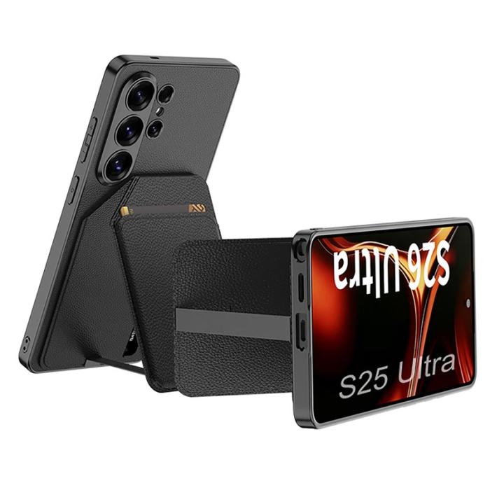 GKK - GKK Mobilfodral för Samsung Galaxy S26 Ultra Konstläder Kickstand - Titan Grå