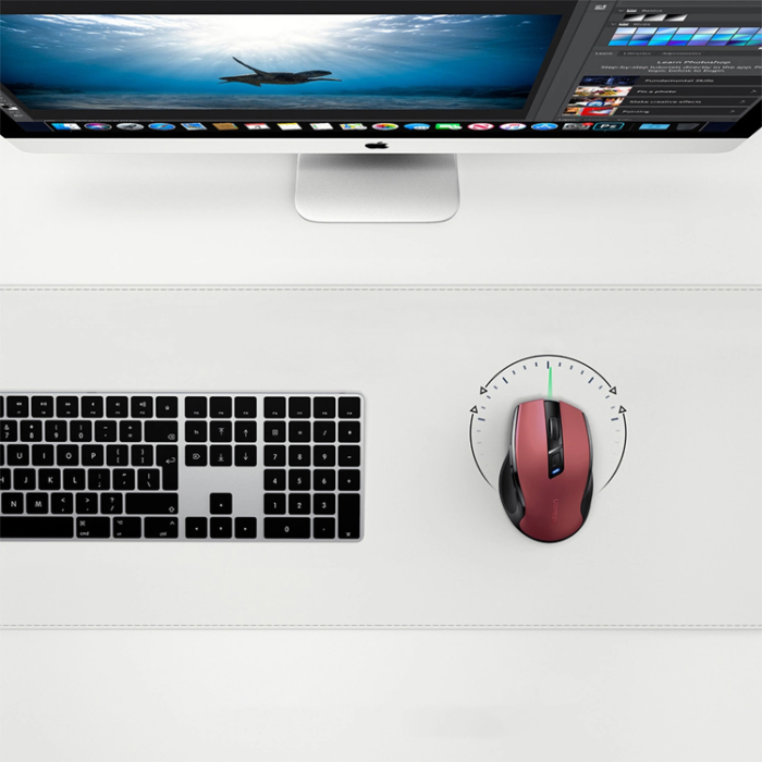 Ugreen - Ugreen MU006 Optisk Trådlös Mus USB 2.4GHz/Bluetooth 5.0 - Röd