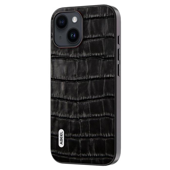 ABEEL - ABEEL iPhone 14 Plånboksfodral i Äkta Läder - Svart