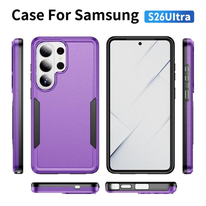 OEM - Mobilskal för Samsung Galaxy S26 Ultra PC + TPU Militärklass - Lila - Svart