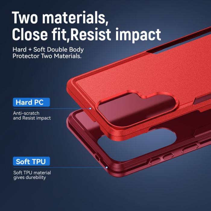 OEM - Mobilskal för Samsung Galaxy S26 Ultra PC + TPU Militärklass - Röd