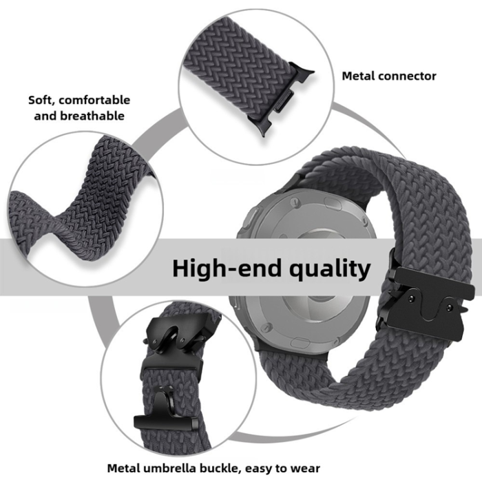 A-One Brand - Galaxy Watch 8/ 8 Classic (40/44/46mm) Armband Nylon - Vit Rainbow