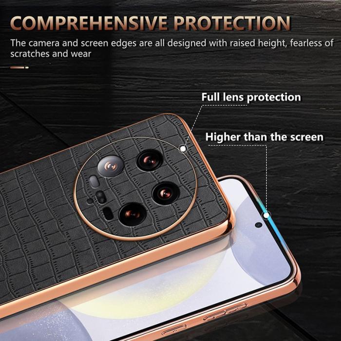 AZNS - AZNS Xiaomi 14 Ultra Fodral KonstLäder - Krokodilmönster - Vit