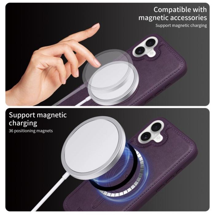 BETOPNICE - BETOPNICE iPhone 16 Plus Fodral KonstLäder - Lila