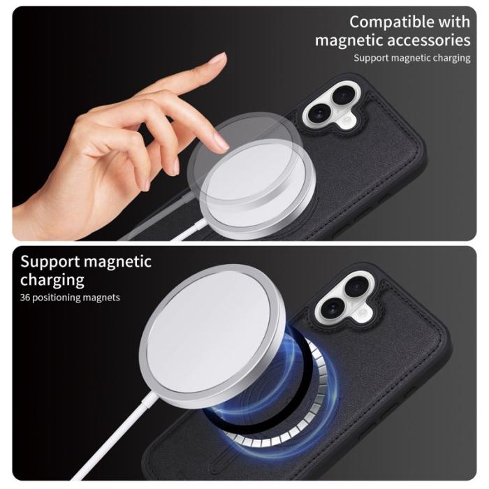 BETOPNICE - BETOPNICE iPhone 16 Plus Fodral KonstLäder - Svart