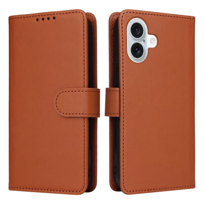 BETOPNICE - BETOPNICE iPhone 16 Plus Plånboksfodral - Avtagbart Konstläder - Brun