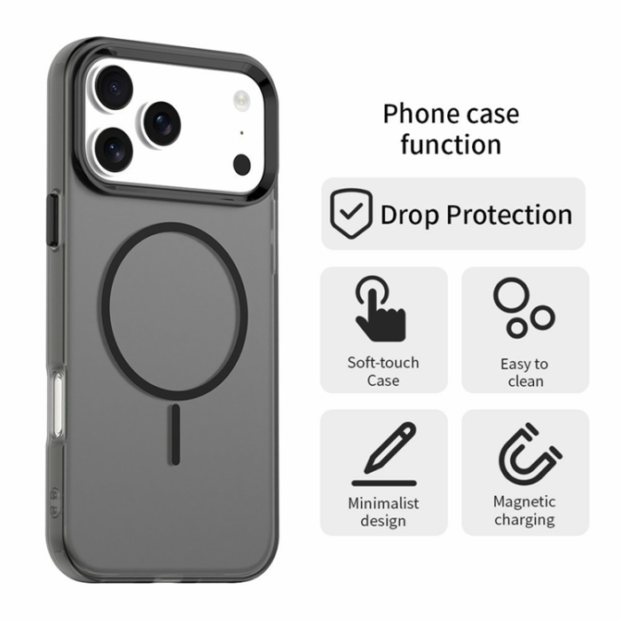 A-One Brand - iPhone 17 Pro Max Mobilskal MagSafe Candy Color - Svart