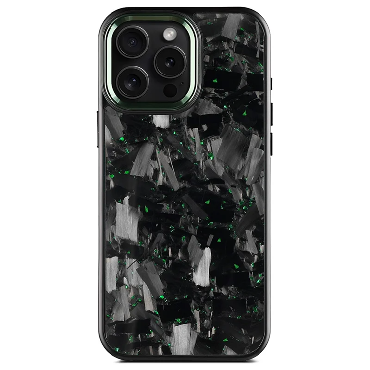 iPhone 16 Pro Mobilskal Aramid Fiber med metallbåge - Grön | 2353 | AlltMobil