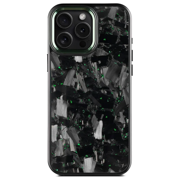 A-One Brand - iPhone 16 Pro Mobilskal Aramid Fiber med metallbåge - Grön