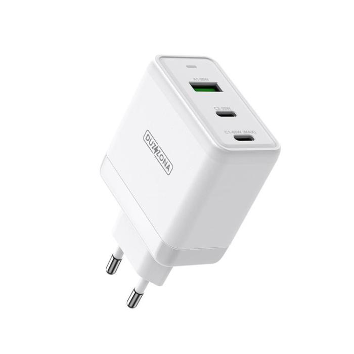 UTGATT1 - Duzzona GaN Väggladdare 65W USB Till 2 x Typ-C - Vit