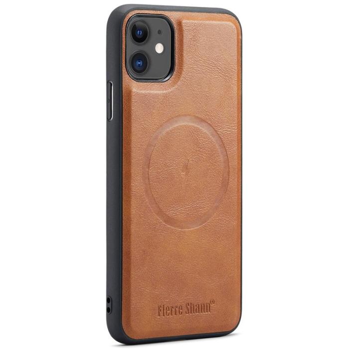 FIERRE SHANN - FIERRE SHANN 025 Fodral för iPhone 11 KonstLäder - Brun
