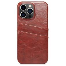 FIERRE SHANN - FIERRE SHANN iPhone 14 Pro Fodral Waxy KonstL&auml;der - Brun