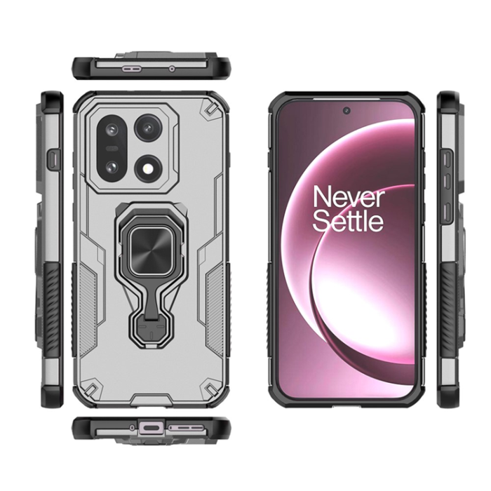 A-One Brand - OnePlus 15 5G Mobilskal Rotatable Ring Kickstand - Grå