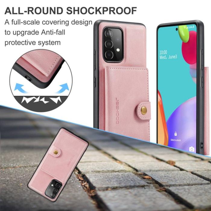 JEEHOOD - JEEHOOD Magnetic Konstläder Plånboksfodral för Samsung Galaxy A32 5G - Roséguld