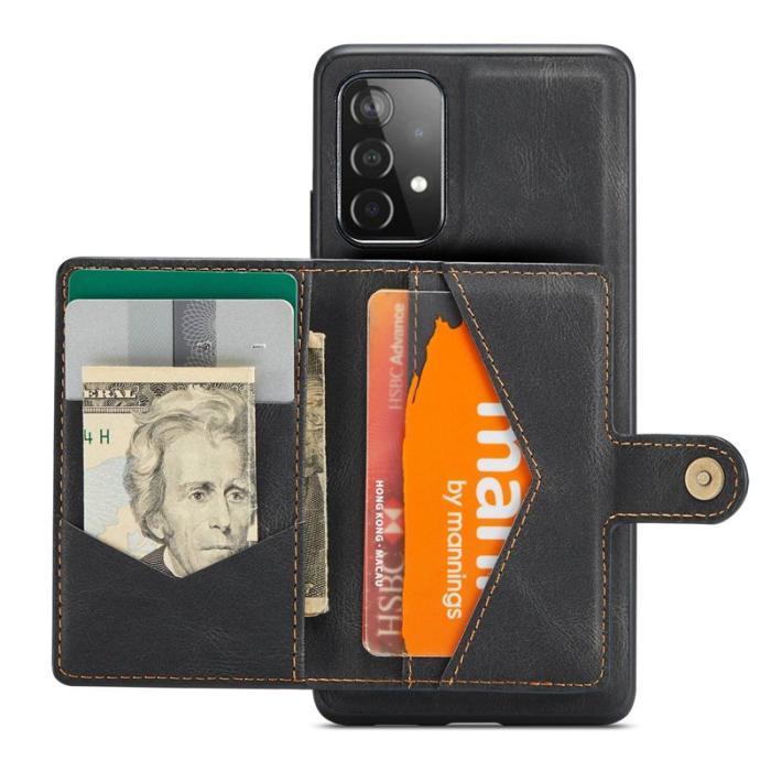 JEEHOOD - JEEHOOD Magnetic Konstläder Plånboksfodral för Samsung Galaxy A32 5G - Svart
