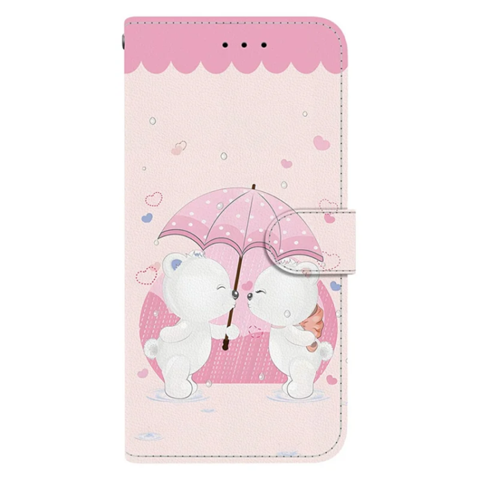 A-One Brand - iPhone 17 Pro Max Plånboksfodral Med Lanyard - Cartoon Couple Bear