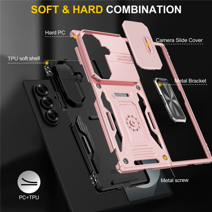 A-One Brand - Galaxy Z Fold7 5G Mobilskal Kickstand Slide - Roséguld