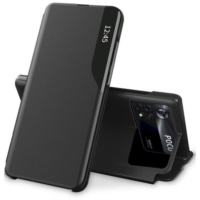 Tech-Protect - Tech-Protect Xiaomi Poco M4 4G Mobilfodral Smart View - Svart