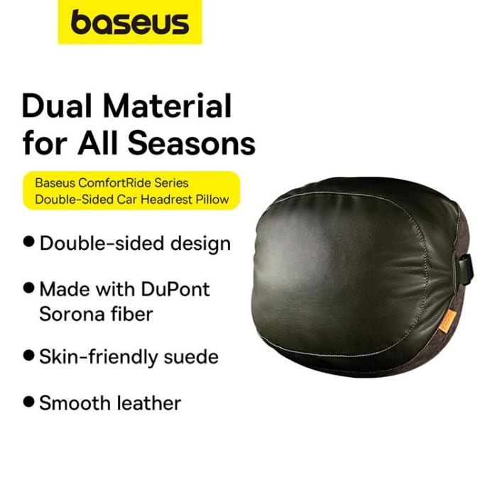 BASEUS - Baseus Bilnackstödskudde med 2 Material ComfortRide Series - Mörkgrön