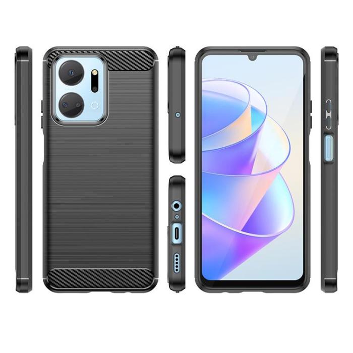 OEM - Honor Play 40 Plus/Honor X7a Mobilskal Carbon Silikon - Svart