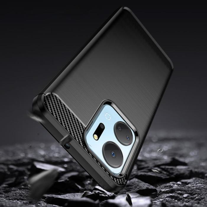 OEM - Honor Play 40 Plus/Honor X7a Mobilskal Carbon Silikon - Svart