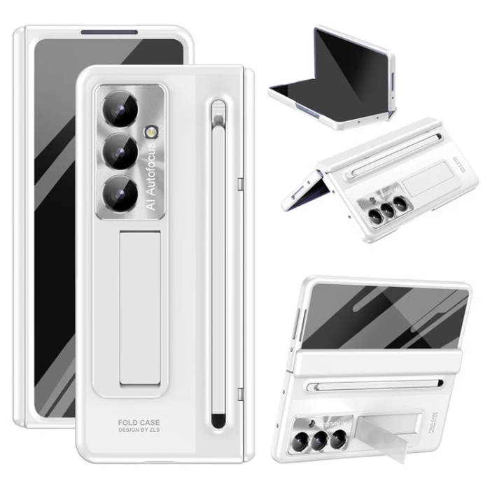 A-One Brand - Galaxy Z Fold 7 Mobilskal med Skärmskydd och Stylus Hinge - Vit