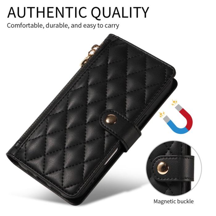 OEM - Rhombus Samsung Galaxy S26 Ultra Fodral Äkta Läder Ställ - Svart