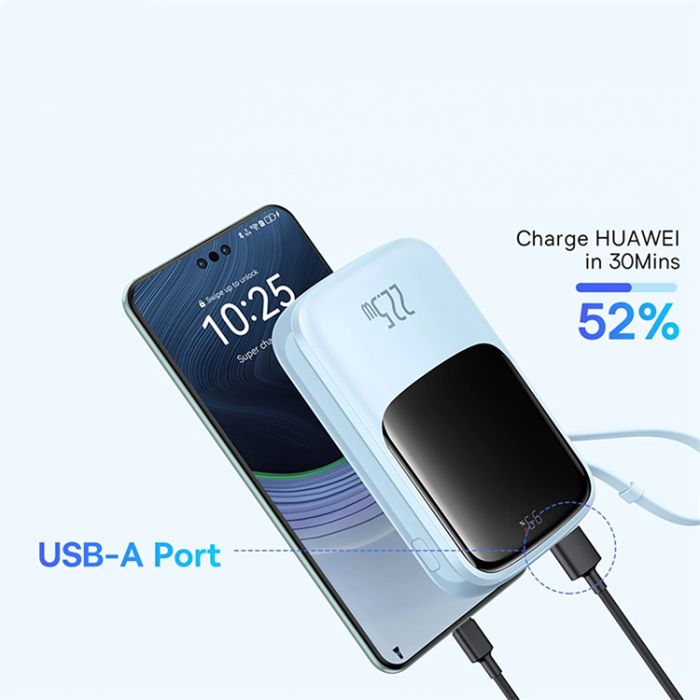 BASEUS - Baseus Powerbank 10000 mAh 22.5W USB-C Qpow Pro Plus - Blå