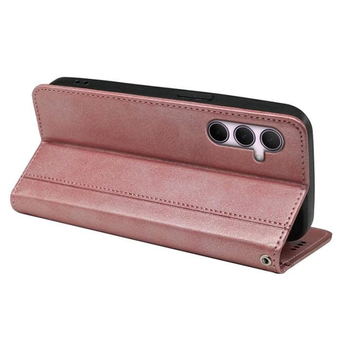 OEM - Samsung Galaxy S26 Plus Skal Äkta Läder Med Magnetisk Stängning - Roséguld