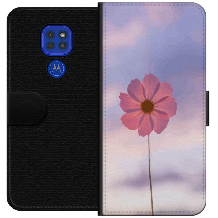 iSecrets - Plånboksfodral till Motorola Moto G9 Play med Rosa blomma