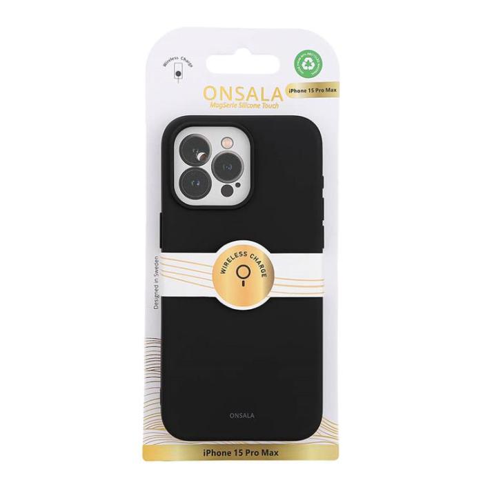 Onsala - Onsala iPhone 15 Pro Mobilskal Magsafe Silikon - Svart