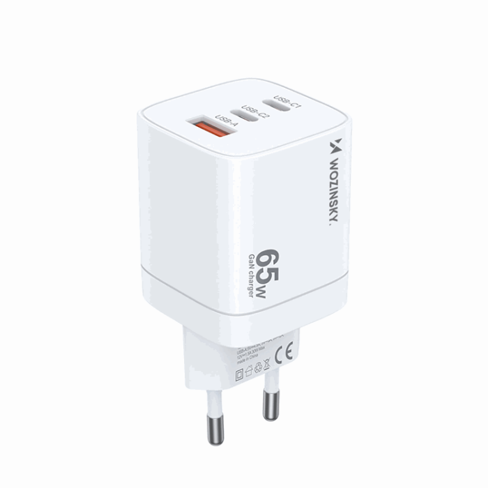 Wozinsky - Wozinsky Väggladdare CGWCW 65W USB-A/2 x USB-C GaN - Vit