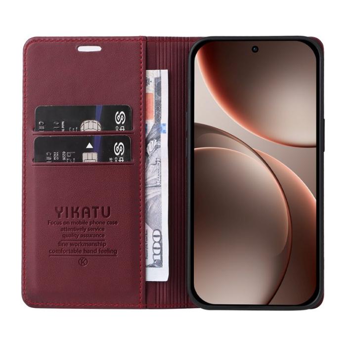 YIKATU - YIKATU Oppo Find X9 Pro 5G Fodral PU Läder - Vinröd