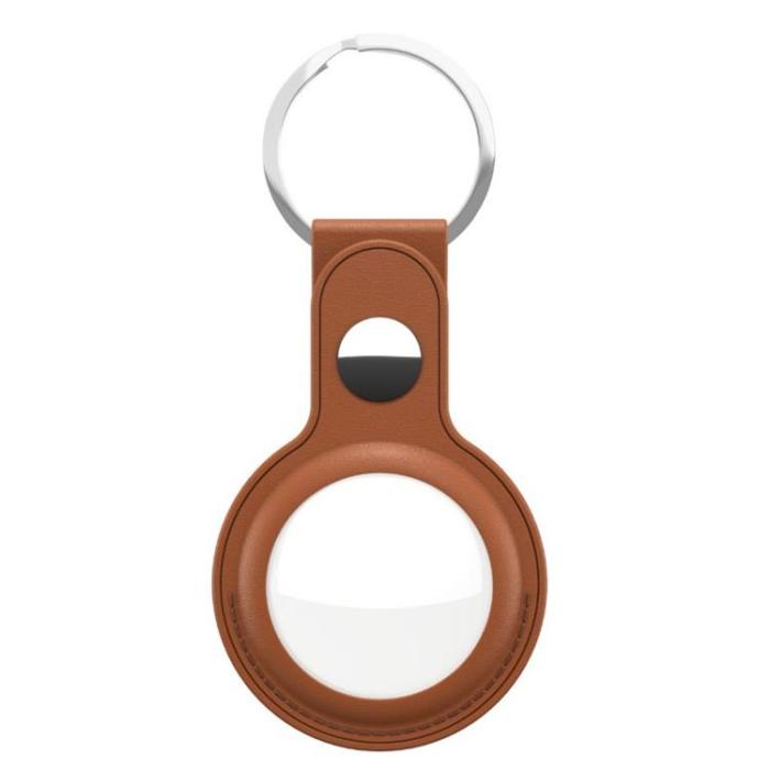 KeyBudz - Keybudz 2-pack Nyckelring i Läder För AirTag - Tan