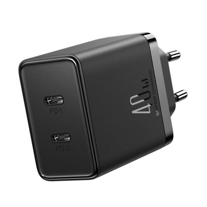 Joyroom - Joyroom Snabbladdare JR-TCF09 2x USB-C 40W - Svart