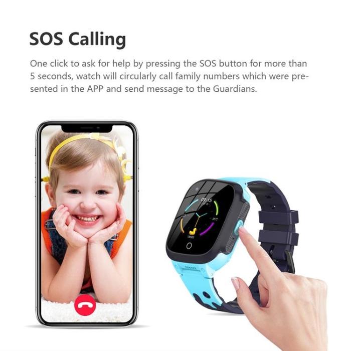 A-One Brand - Smartwatch För Barn GPS Klocka Vattentät 4G - Blå