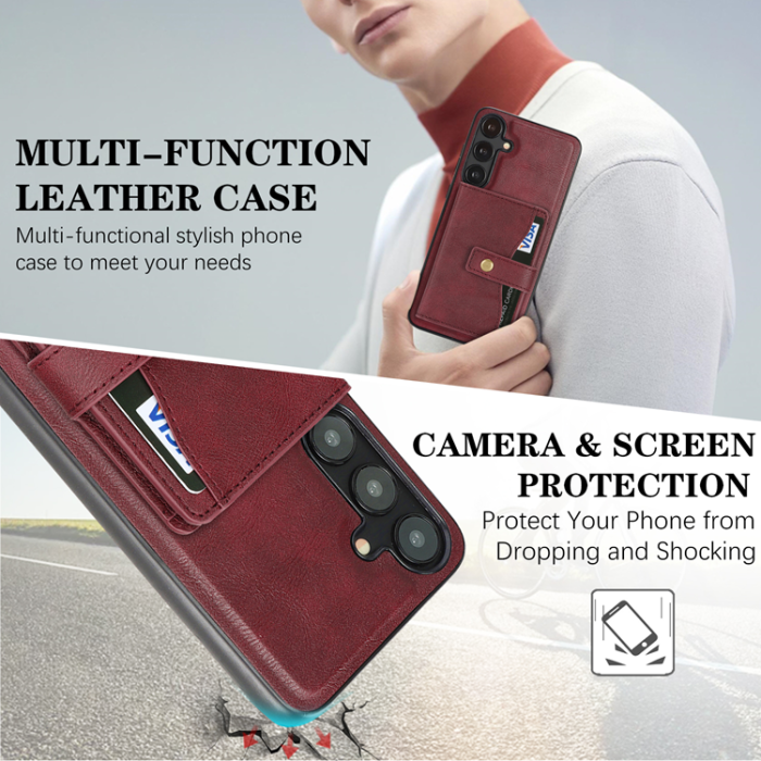 A-One Brand - Galaxy S25 Plus Mobilskal MagSafe Detachable Korthållare Kickstand