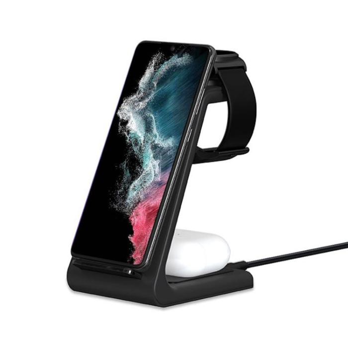 Tech-Protect - Tech-Protect 3-in-1 Trådlös Laddare För Samsung Produkter - Svart