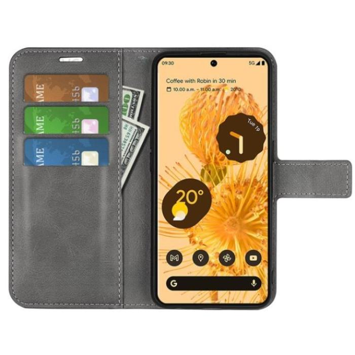 A-One Brand - Google Pixel 7 Plånboksfodral Drop-Proof PU Läder - Grå