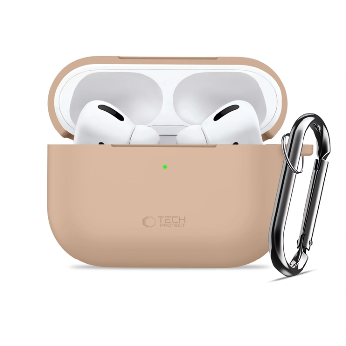 Tech-Protect - Tech-Protect Apple Airpods Pro 3 Skal Silikon Hook - Coffee Latte