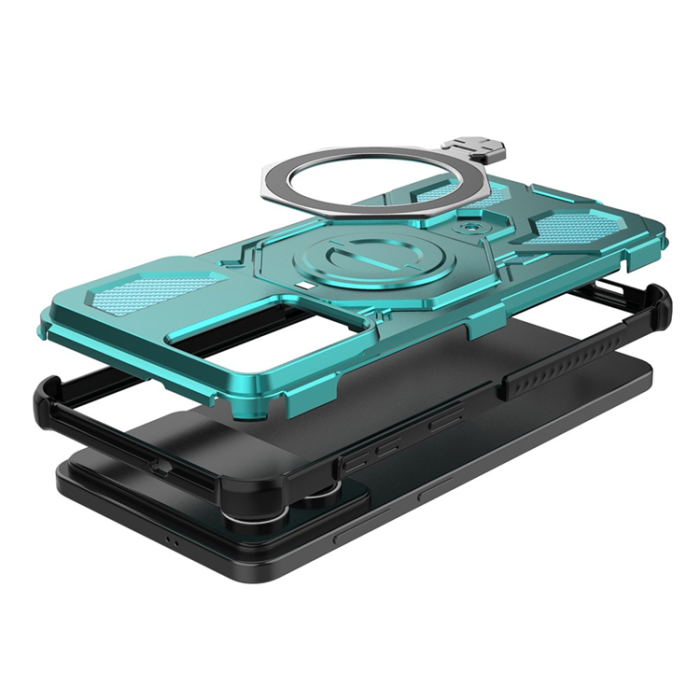 A-One Brand - Galaxy S26 Edge Mobilskal Rotating Metal Kickstand - Babyblå