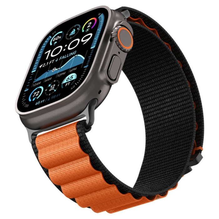 Spigen - Spigen Apple Watch (44/45/46/49mm) Armband WBF1 - Svart/Orange